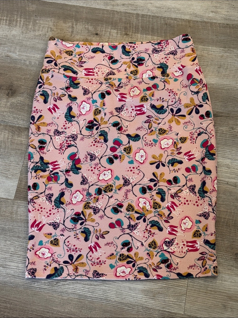 Cassie Pink Floral Print Stretchy Pencil Skirt by LulaRoe